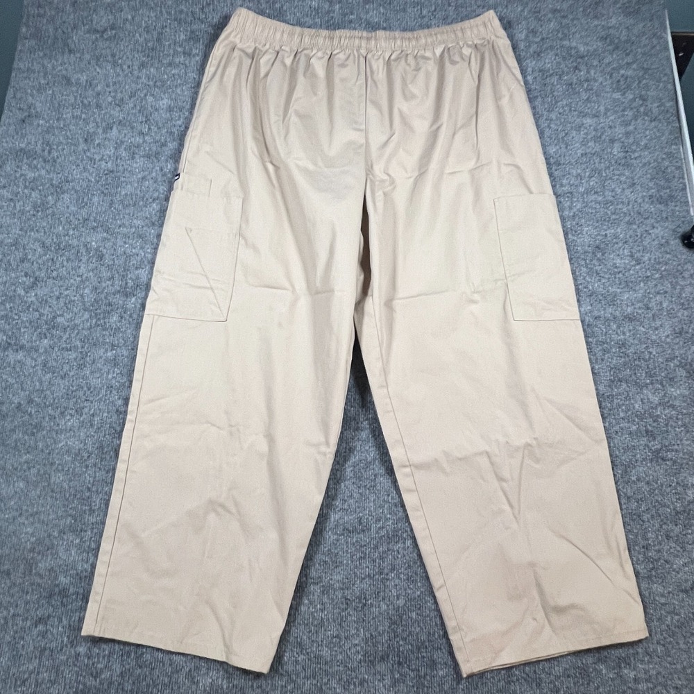 Sivvan Scrubs Cargo Pants Unisex 4X Beige Drawstring Waist Utility Medical Work